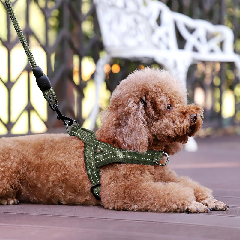 Plutus Pet No Pull Dog Harness with Breathable Mesh Padded, Adjustable Reflective Escape Proof Dog Harness, Quick Fit Dog Vest Harness for Small Medium Large Dogs(M, Ranger Green) M: chest 19.7"-25.2" - PawsPlanet Australia