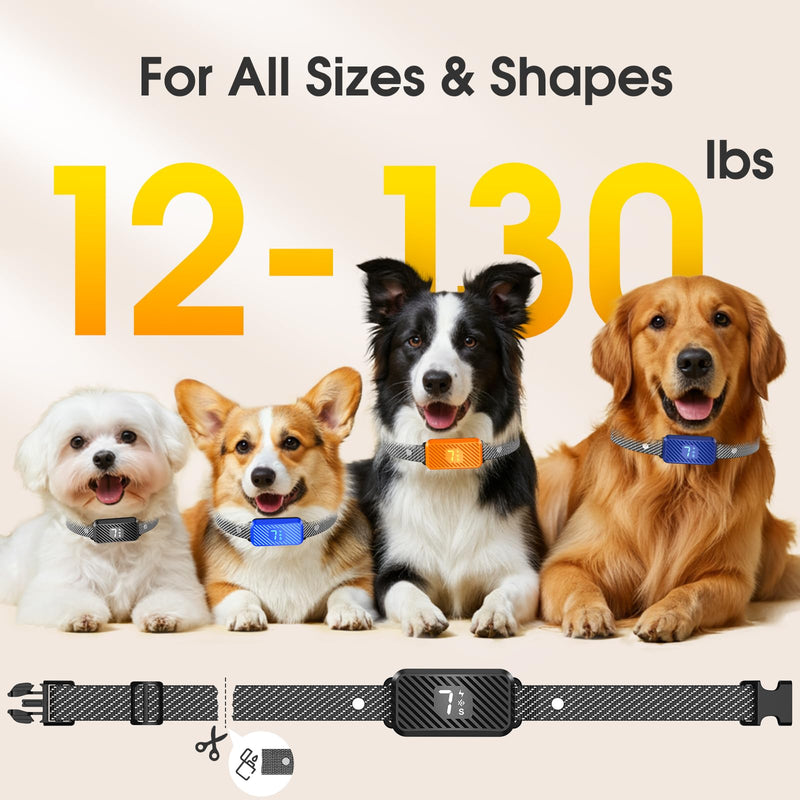 Dog Bark Collar for Large Medium Small Dogs, Rechargeable No-Bark Collar, Smart Barking Collar, Effective Bark Collar with 7-Level Sensitivity, 3 Beep & Vibration Modes, Waterproof, Black - PawsPlanet Australia