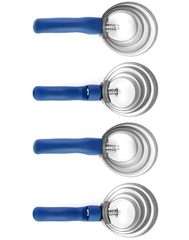 QWORK Reversible Stainless Steel Curry Comb with Soft Touch Grip, 4 Pack 4 Rings Double Sided Curry Combs - PawsPlanet Australia