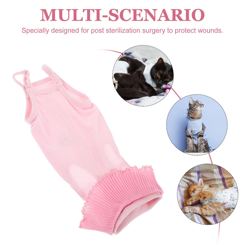 Hemobllo Cat Recovery Suit Surgical Clothing Breathable Stretchable for Kittens Pink S Protective Suit after Surgery and Neutering