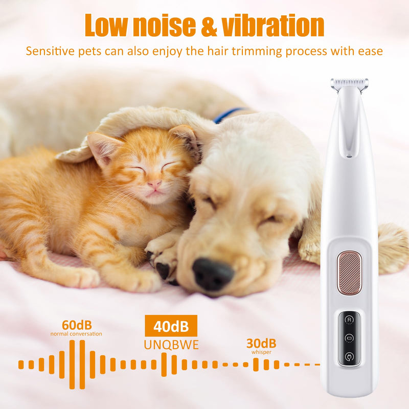 Dog Paw Trimmer with LED, Paw Trimmer for Dogs, Dog Grooming Kit, Dog Hair Trimmer, Dog Clippers with Double Blades, Low Noise, Waterproof, Rechargeable, for Paws, Ears, Face, Rump - PawsPlanet Australia