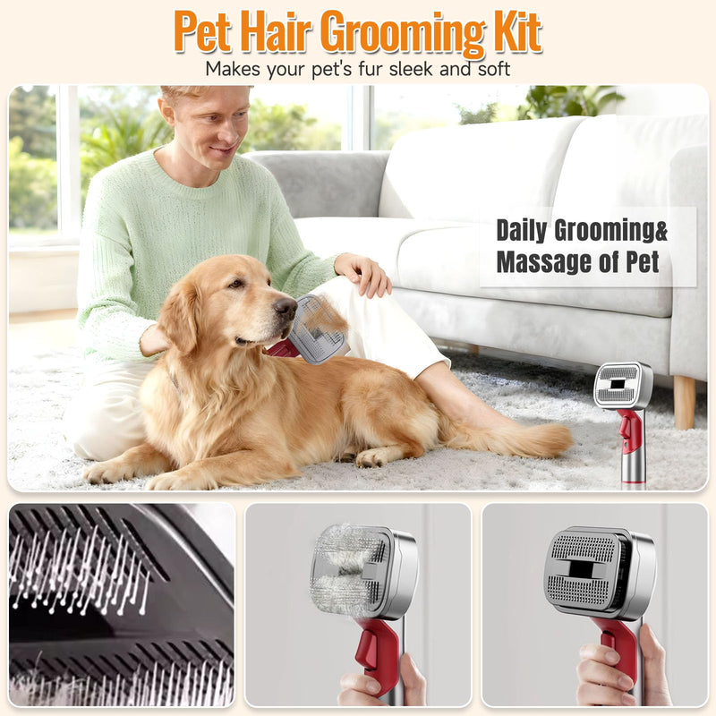 Pet Grooming Kit Dog Hair Vacuum Attachment for Dyson V7 V8 V10 V11 V15， Pet Hairs Parts Head Replacement，Effective Grooming & Cleaning， Hair Grooming Tools for Dog and Cat， 4 Pack