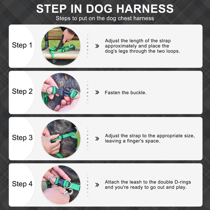 BEAUTYZOO Dog Harness Collar and Leash Set, No-Pull Step in Dog Harness for Large Dogs, Reflective No-Choke Puppy Vest Harness, Adjustable Soft Padded Pet Vest for French Bulldog, Dark Pink L L (Chest 20"-25", Collar 14"-20") Colorful Splatter Paint - PawsPlanet Australia
