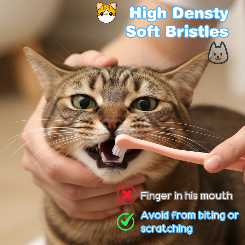 Dog Toothbrush for Small Breeds, 3 PCS Dog Toothbrushes Mini Head Soft Dog and Cat Toothbrush Kit for Puppy Kitten Small Pets Easy Teeth Cleaning & Dental Care (Blue, Pink, Green)