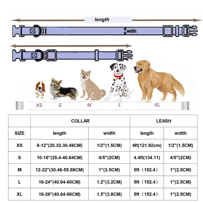 DOGWONG Cotton Dog Collar and Leash, White Dog Collar Pink Dog Collar and Leash for Small Medium Large Dog S green - PawsPlanet Australia
