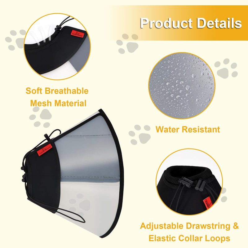 Plastic Dog Recovery Cone Collar, Soft Comfortable Breathable Post-Surgery Pet Cone, Escape-Proof & Easy Clean, Prevents Licking Wounds, Waterproof & Adjustable XL (Neck 17.3"-21.2") XL(Neck 17.3"-21.2")