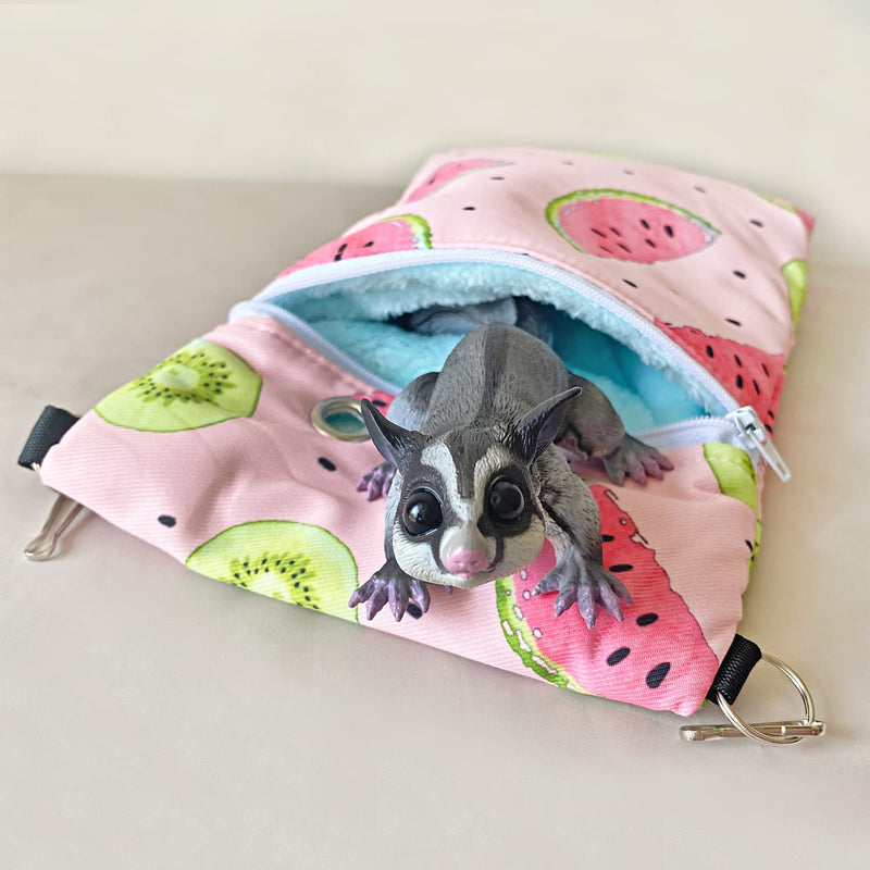 Waterproof composite Fabric Sugar Glider Bonding Carry Pouch Portable Small Animal Carrier Bag Small Animal Bonding Crossbody Strap for Hamster Rat Gerbil Other Small Pet Sleeping Bag With Vent (Pink) Pink - PawsPlanet Australia