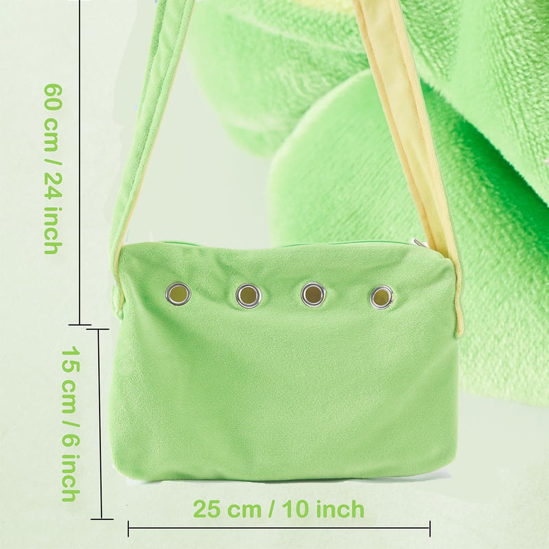 Meow&Woof Sugar Glider Bonding Pouch Small Pet Carrier Bag Sling with Strap Critter Cuddler for Gliders Ferret, Rat, Hedgehog, Hamster Outdoor-Green Green