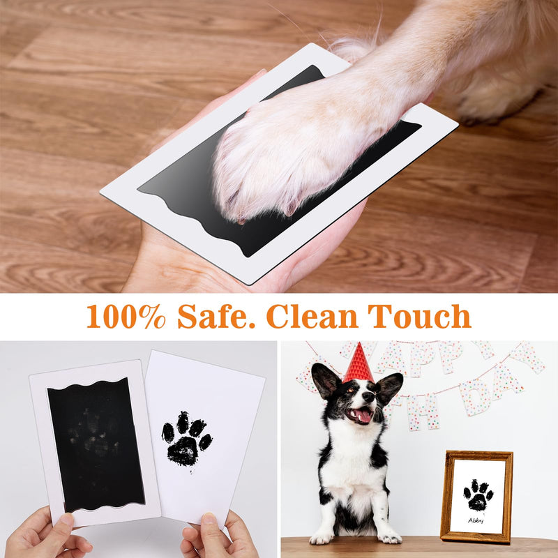 Nabance Baby Hand and Footprint Kit, Paw Print Kit for Dog Cats, 4 Inkless Print Pads, 8 Imprint Cards, Nose Print Stamp Pad for Dogs, Clean Touch Baby Footprint Kit, Pet Paw Ink Pad Family Keepsake 4-Pack Black