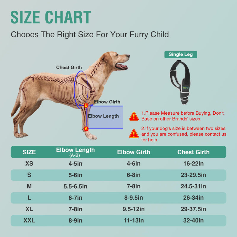 Dog Front Leg Brace for Dogs, Supports Elbow & Shoulder Joints, Helps Reduce Hygroma, Calluses & Pressure Sores, Anti-Licking Reflective Design, Right Leg, Size XXL