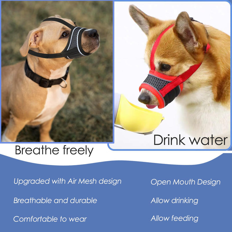 New Dog Muzzle, Mesh Muzzle for Dogs Breathable Drinkable, Grooming Muzzle No Barking Biting Anti Drop Adjustable Reflective Strap, Soft Pet Muzzles for Puppy Small Medium Sized - PawsPlanet Australia