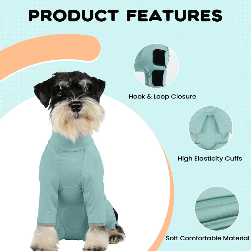 Postoperative Dog Suit, Non-Irritating Skin-Friendly Material, Anti-Licking Healing Protection, Adjustable Fit Pet Clothes, Green, L Large