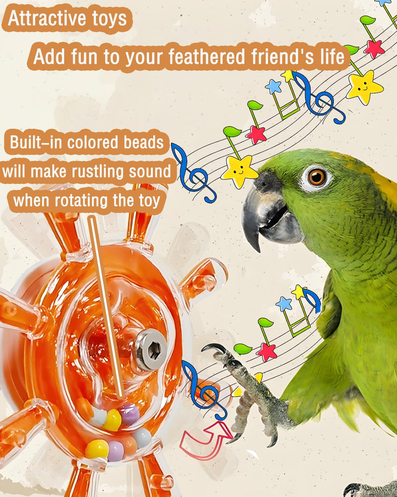 Conure Toys, 1PCS Bird Rotating Spinner Toy Parrot Cage Toy Parakeet Hanging Toys for Small-Medium Birds, Orange - PawsPlanet Australia