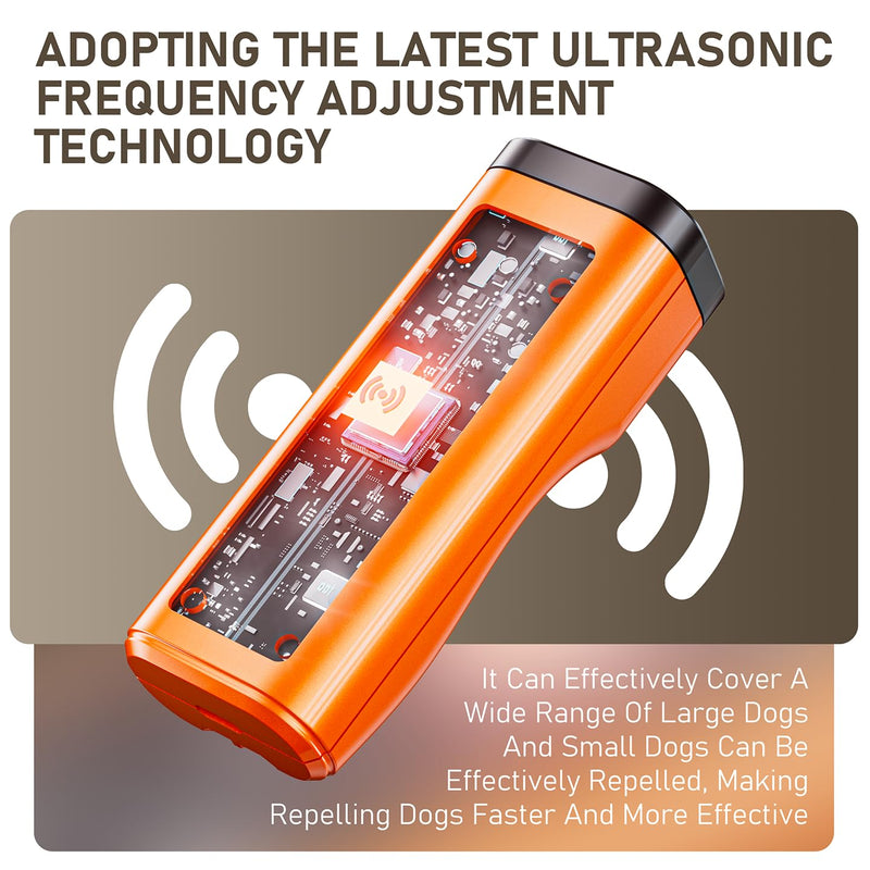 Dog Bark Deterrent Devices Rechargeable Anti-Barking Device for Dogs 50ft Long Range Ultrasonic Correct Your Dog's Bad Behavior at the Push of aButton Better Than Shock Collars or Dog Training Collars 1 Pack Orange - PawsPlanet Australia