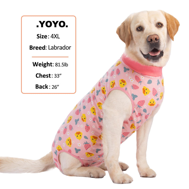 Recovery Suit for Dogs After Surgery, Large Medium Dog Recovery Onesie Surgical Suit for Prevent Licking Cone Alternative, Soft Cotton Covers Wound Body Suit for Male Female Dogs(7XL,Duck Pink) 7X-Large (Pack of 1) Duck Pink