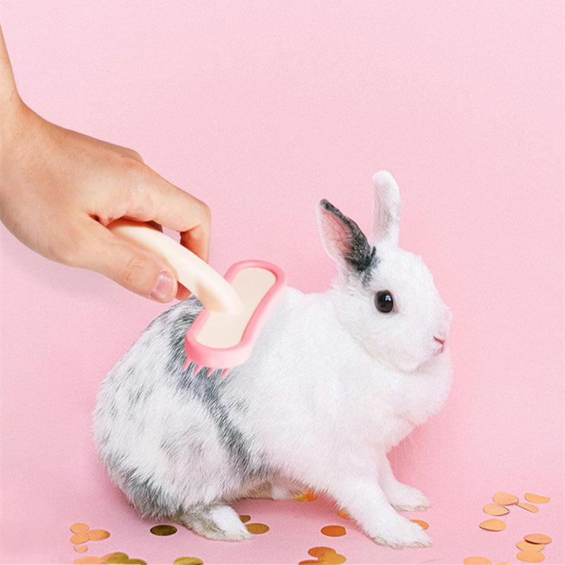1 Pack Chinchilla Grooming Brush, Soft Silicone Pet De-Shedding & Bath Brush Gentle Massage Comb for Guinea Pigs, Rabbits, Hamsters, Small Animals, Kittens & Puppies（Pink） - PawsPlanet Australia