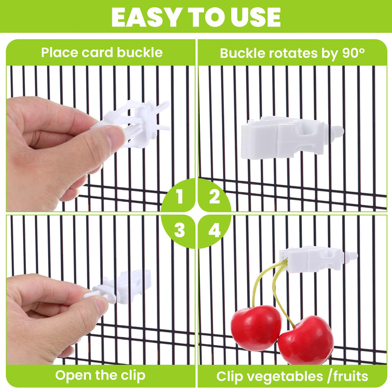 10 Pcs Bird Cage Food Holder, Millet Holder for Bird Cage, Parrot Fruit Vegetable Clips Plastic Birds Cages Feeder Clip for Budgie Parakeet Cockatoo Macaw Cockatiel Conure Budgie Treats Cages - PawsPlanet Australia