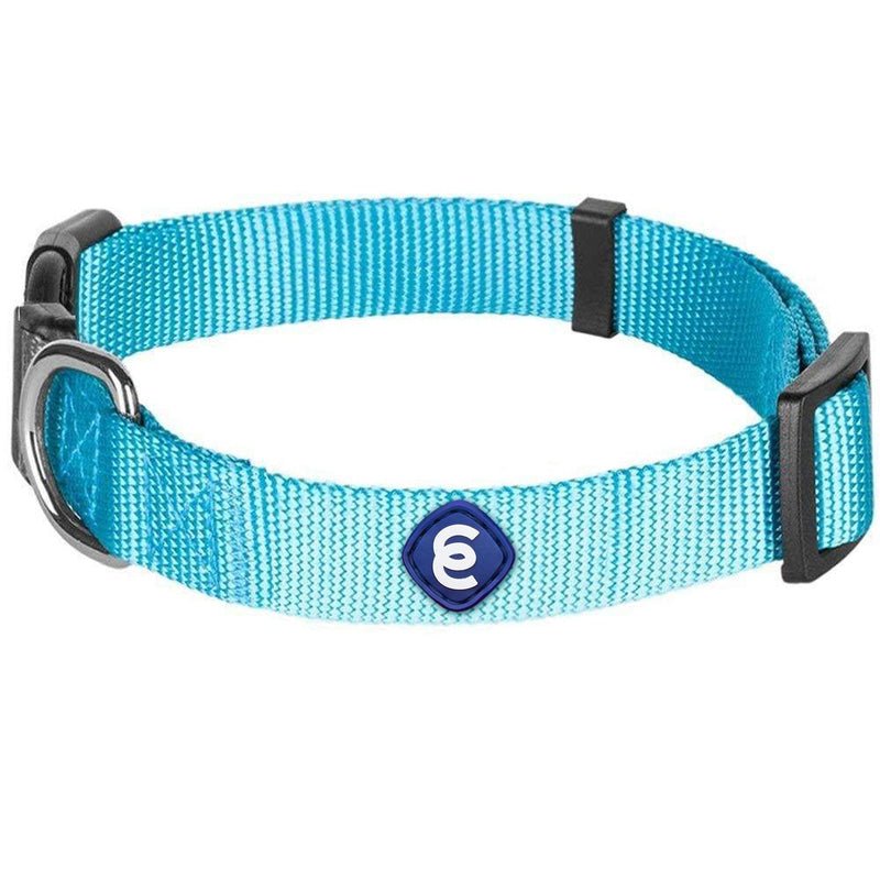 Blueberry Pet Essentials Bundle Set - Small Turquoise Dog Collar + 5 ft x 5/8" Dog Leash - PawsPlanet Australia