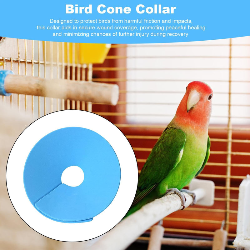 Adjustable, soft recovery collar for birds, hamsters, pigeons, rabbits, anti-licking, anti-bite wound protection cones for small pets, aftercare and daily use, blue, L