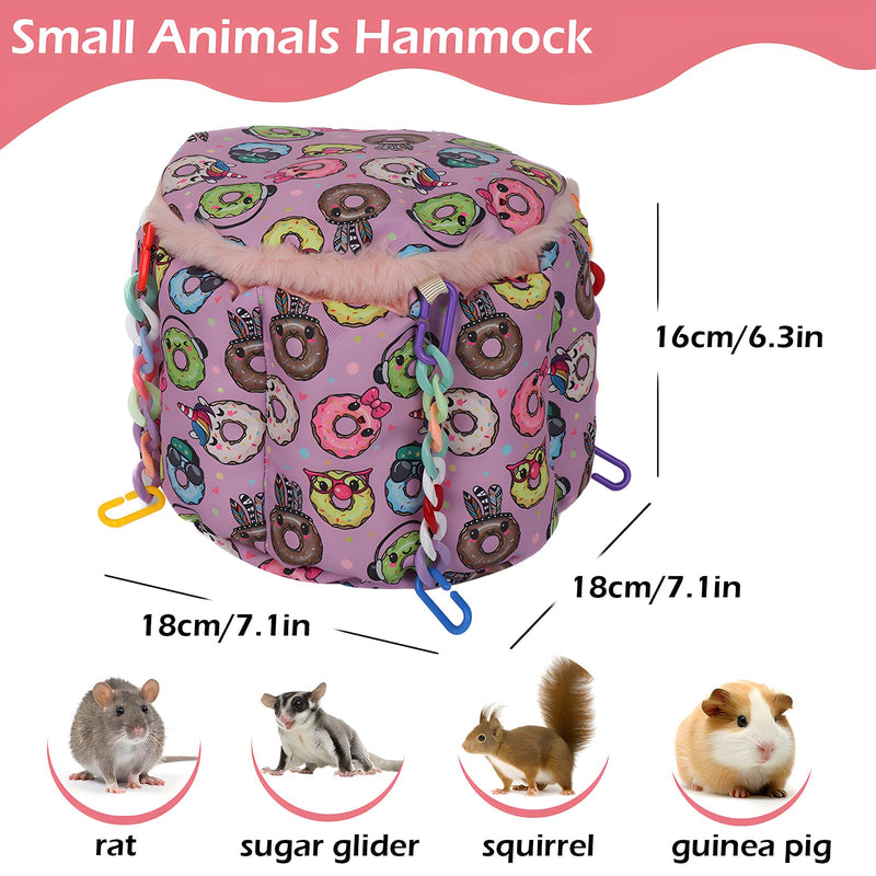 Rat Hammock for Cage, Rat Hanging Bed, Rat Cage Accessories Warm Sleeping Nest Bed, Small Animal Cage Hammock for Rats, Mice, Sugar Glider, Squirrel purple