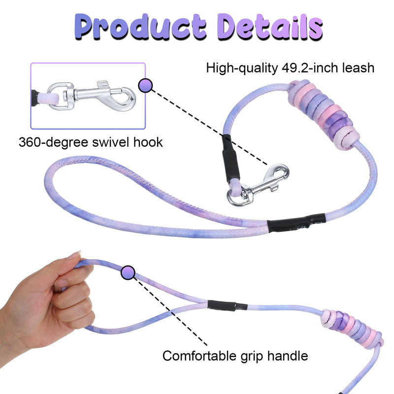 Cat Harness and Leash Set, Escape Proof Comfortable Soft Kitten Harness for Safe Walking and Travel, Adjustable Easy to Wear for Small Medium Cats(Gradient Purple) - PawsPlanet Australia