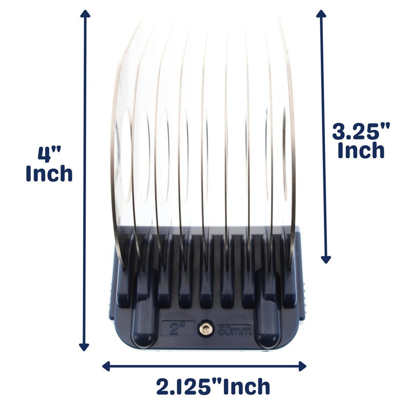 50MM or 2" Animal Clipper Guard Attachment (Not Compatible with 5-in-1 Blade) for A5 Series Clippers |Stainless Steel Blade for Professional Dog Groomers| Snap-On/Off Guard Combs for Dog Grooming - PawsPlanet Australia