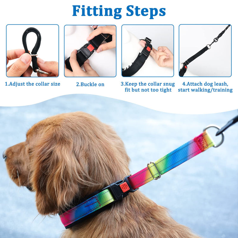 Mayerzon Martingale Prong Collar for Dogs, Patented No Pull Pinch Collar with American Flag and Buckle for Small Medium Large Dogs Training Walking Hunting, Adjustable and Heavy Duty(M, Rainbow) Medium,2.5mm,20-Inch,14.5-18.5"Neck - PawsPlanet Australia