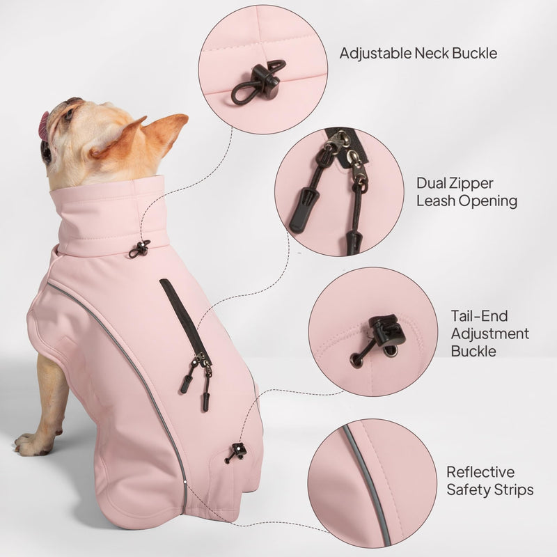 Dog Coat Winter Jacket for Small Medium and Large Breeds, Waterproof Windproof Softshell with Fleece Lining, Reflective Design, Adjustable Fit for Cold Weather (Grey,X-Large) Grey X-Large - PawsPlanet Australia