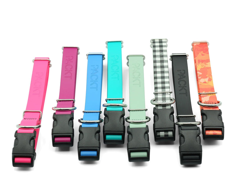PACKT - Endeavor X3 Waterproof Dog Collar | Made in USA, Odor Proof, 100% Waterproof | Leather-Like Biothane Dog Collar |Rust-Proof Stainless Steel Hardware | 2-Year Chew-Warranty | Pacific-Medium M: [1" x 14"-19"] - PawsPlanet Australia