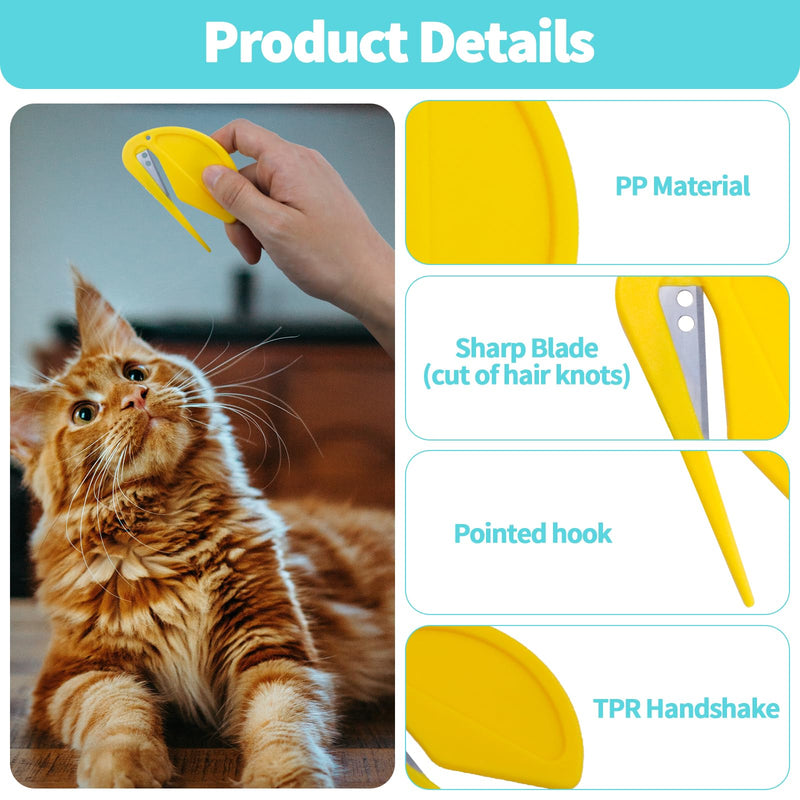 6 PCS Knotting Comb for Cats, Pet Knotting Comb for Hair Removal, Pet Hair Removal Tool Set, Suitable for Cat Dog Grooming Comb Knot Remover, Cat Dog Grooming Supplies - PawsPlanet Australia