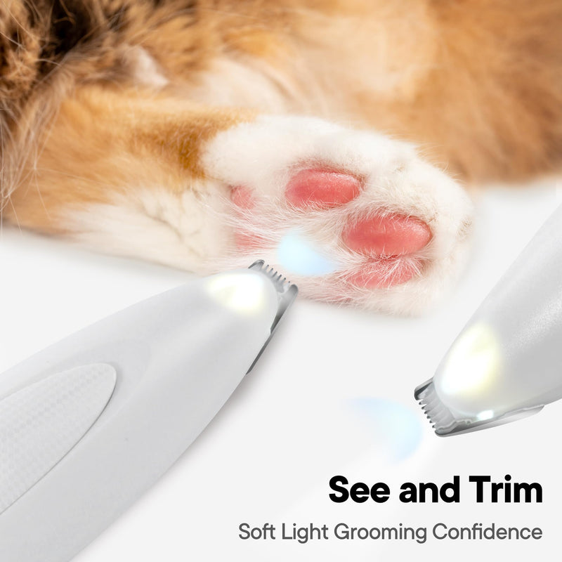 Dog Paw Trimmer with LED Light & Dog Grooming Kit with LED Display - 3-Speed, Low Noise, Rechargeable, Waterproof Clippers for Dogs Cats Pets with All Variety of Coats - PawsPlanet Australia