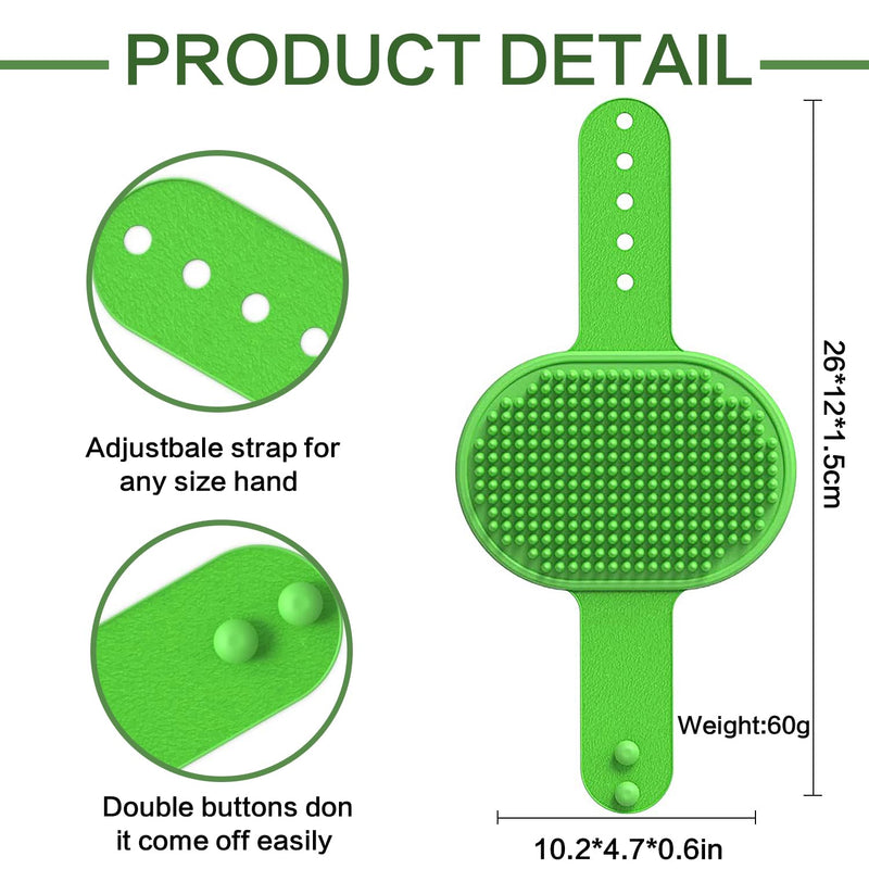 2Pack Dog Bath Brushes, Dog Grooming Brush Pet Bath Brush Scrubber Pet Shampoo Brush Soothing Massage Rubber Comb with Adjustable Ring Handle for Wet Dry Long Short Haired Dogs and Cats 2Pack Green+yellow - PawsPlanet Australia