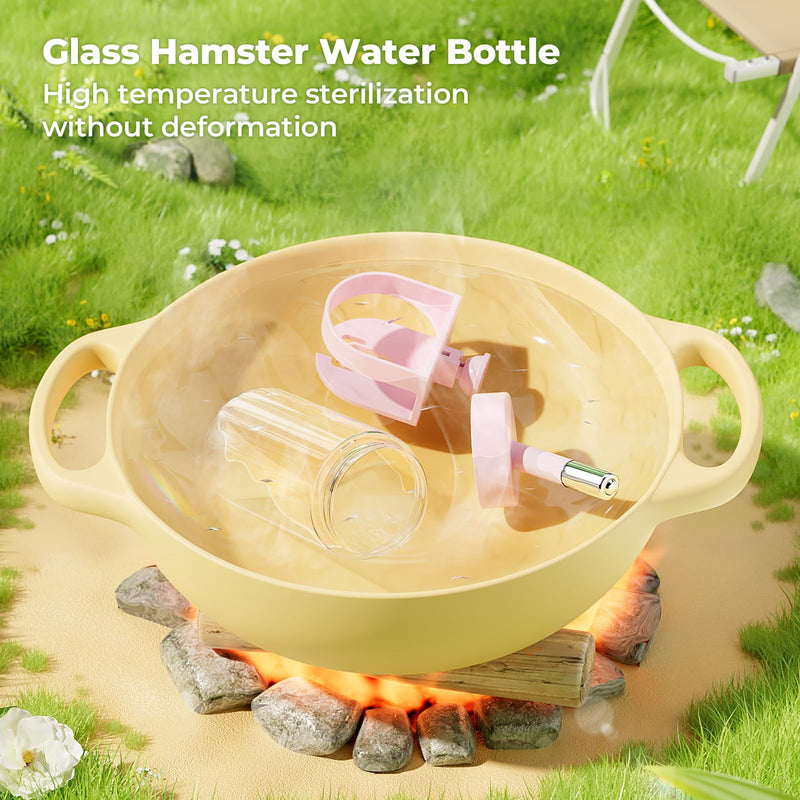 mini&moe Hamster Water Bottle No Drip – 4 oz Guinea Pig Water Bottle for Glass Tank with Adjustable Stand, Leak Proof Small Animal Water Dispenser for Cage for Gerbil Chinchilla Ferret Hedgehog - PawsPlanet Australia