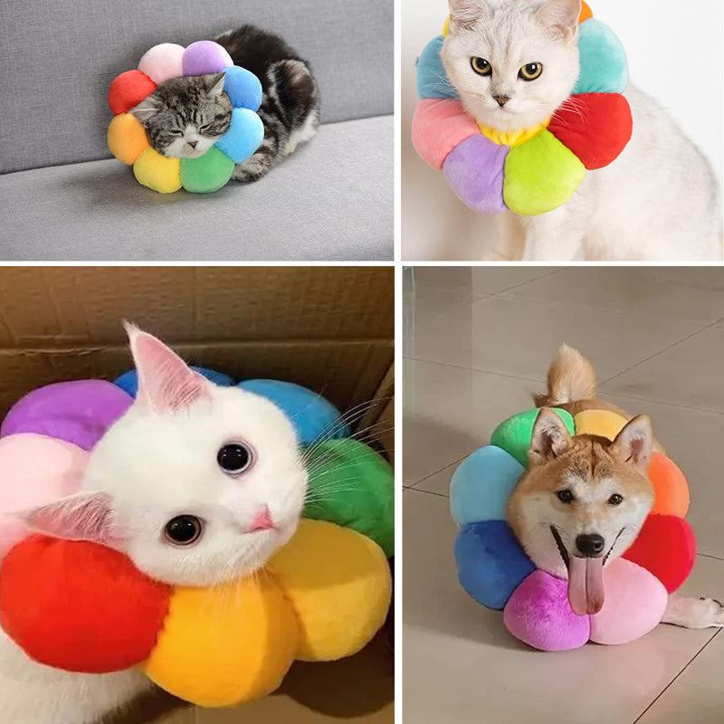 Pet Protective Collar, Soft Cat Protective Collar, Adjustable Cat Collar, Colorful for Pets, Cats, Dogs, Puppies, Kittens After Surgery and Injuries