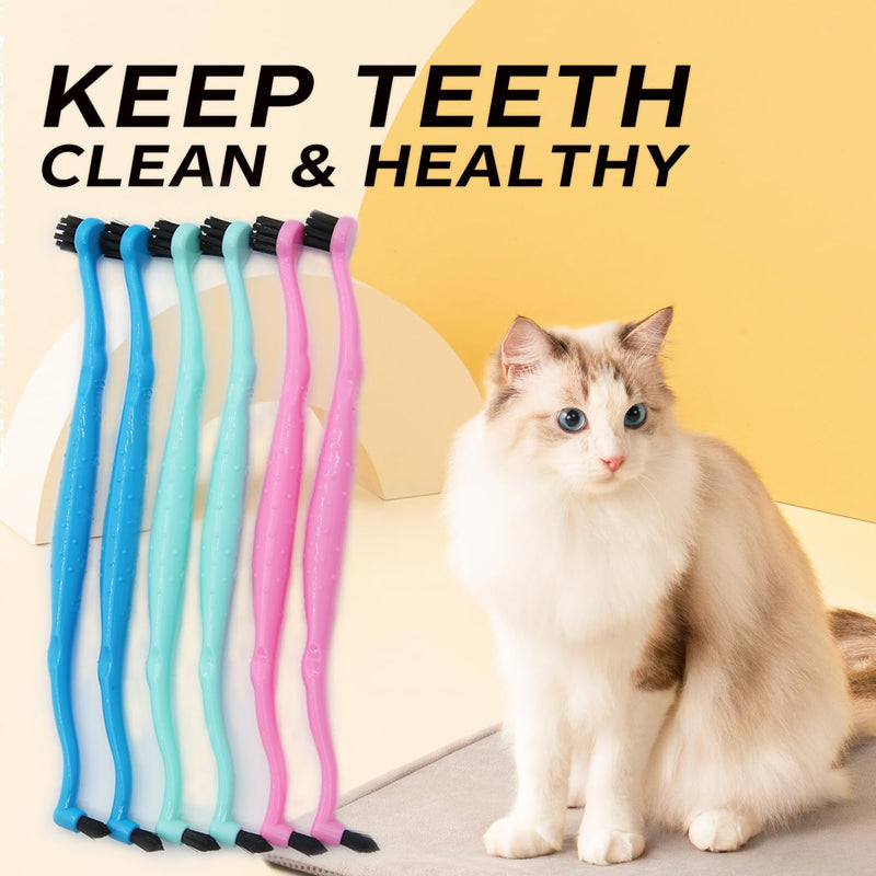 Dual Sided cat Toothbrush, Finger Toothbrush with Micro Head for Small to Large Dogs & Cats (Black, Small Round) - PawsPlanet Australia