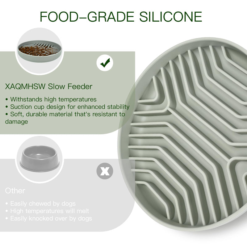 Slow Feeder Dog Bowls, Puzzle Silicone Dog Feeding Bowls with Suction Cups, Anti-Choking, Non-Slip Design, Reduces Boredom, Anxiety, ideal for Medium to Small Dogs & Cats - XAQMHSW Green - PawsPlanet Australia