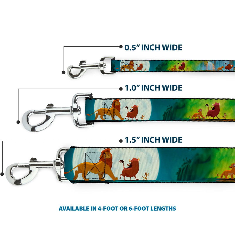 Buckle-Down Pet Leash - Mufasa & Simba JUST CAN'T WAIT TO BE KING/Family Silhouette - 6 Feet Long - 1.5" Wide Multicolor - PawsPlanet Australia