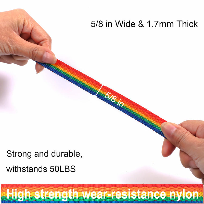6 FT Puppy Leashes, Strong Traditional Style Leash with Easy to Use Collar Hook,Dog Lead Great for Small and Medium and Large Dog (Rainbow, 5/8 in x 6 ft) Rainbow - PawsPlanet Australia