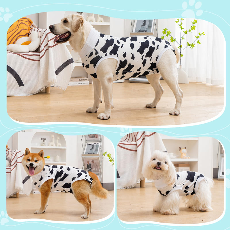 Avont Dog Recovery Suit, Surgery Shirt for Female Spay Male Neuter Skin Conditions, Surgical Onesie Bodysuit Prevent Licking Dog E Collar Cone Alternative -Cow (XL) XL Cow - PawsPlanet Australia