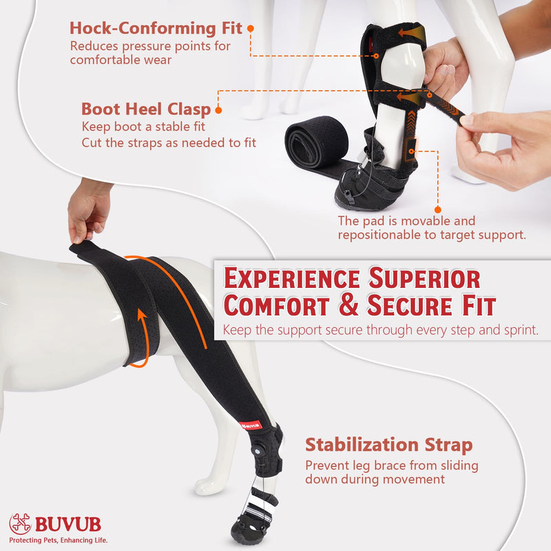 Dog Canine Knuckling Brace Rear Leg Boot with Adjustable Dial for Toe Dragging Cause by Sciatic Nerve Insufficiency, Myelopathy, Herniated Disc (Medium, Size 5) Medium_5