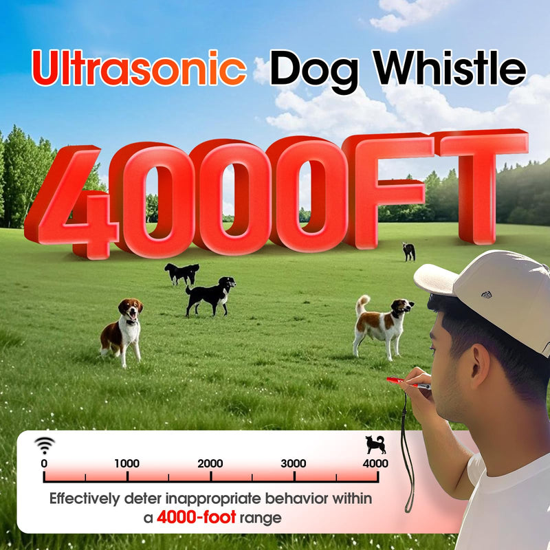 KIVORA 4 Pack Dog Whistle to Stop Barking Neighbors Dog,304 Stainless Steel Adjustable Ultrasonic Silent Dog Training Whistle for Recall & Bark Control,Professional Whistle Suitable for All Dogs red - PawsPlanet Australia