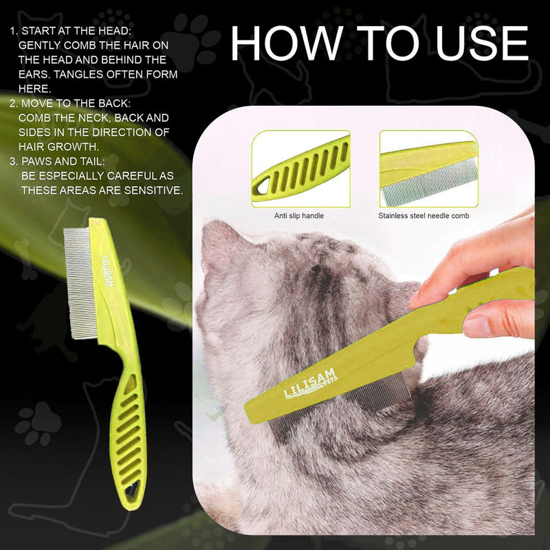 Pet Self Cleaning Slicker Brush and Grooming Comb - Gently Removes Loose Hair, Tangles, and Dirt - Skin Friendly Deshedding Grooming Tool for Hair Dogs & Cats - Pet Supplies Accessories (Yellow) Yellow - PawsPlanet Australia