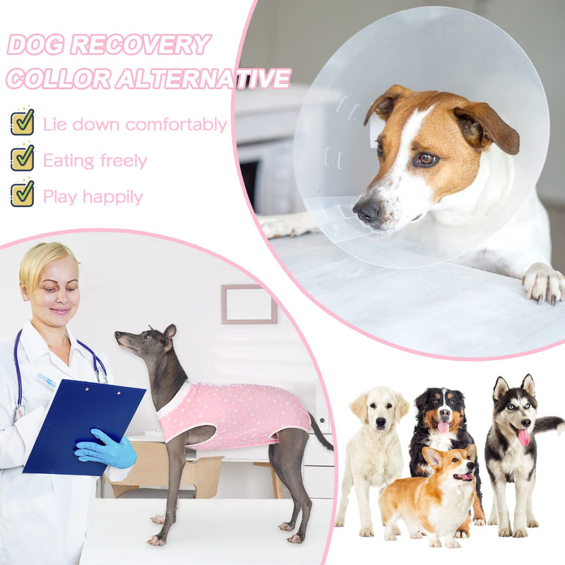 Etdane Dog Recovery Suit for Female Male Dog Onesie for Surgery Dog Surgical Suit After Spayed Dog Neuter Body Suits Fit Small Medium Dog with Pee Hole Pink Star/Small
