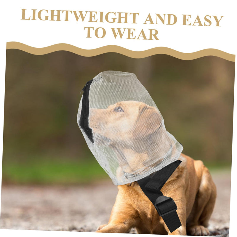 Toyvian Breathable Dog Mask for Puppies with Zip Outdoor Muzzle for Dogs Adjustable Face Cover Pet Head Protection for Camping and Hiking