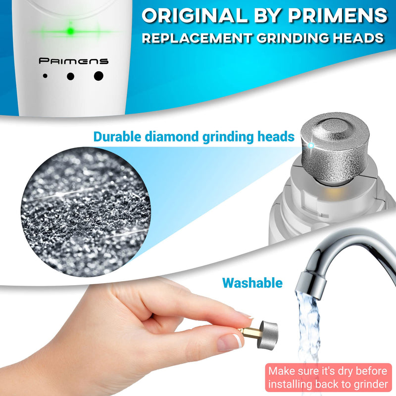 Primens Professional Dog Nail Grinder Replacement Head (Pack of 3 Bits) - Diamond Replaceable Tip for Pet Claw Grooming, Spare Grinding Wheel for Large, Medium & Small Dogs - PawsPlanet Australia