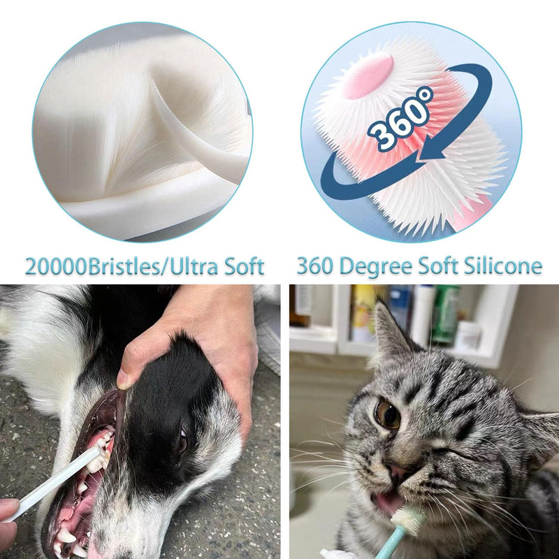 Dog Toothbrush, Finger Toothbrushes, 360 Degree Toothbrush, Triple Head Dog Toothbrushes, Double Head Toothbrush,Cleaning Brushes for Dog Cat Oral Dental Health 9Pack - PawsPlanet Australia