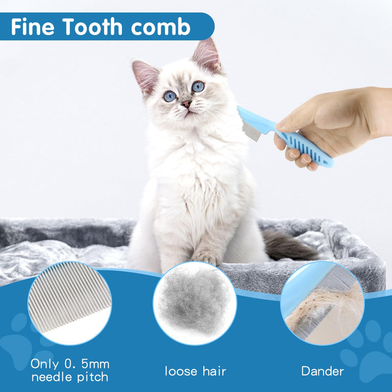 6 Pack Dog Grooming Kit Dogs Brush-Slicker Brushes, Double Sided Shedding Brush, Nail Clipper with Nail File, Flea Comb for Pet, Bath Brushes for Cat 6Pcs