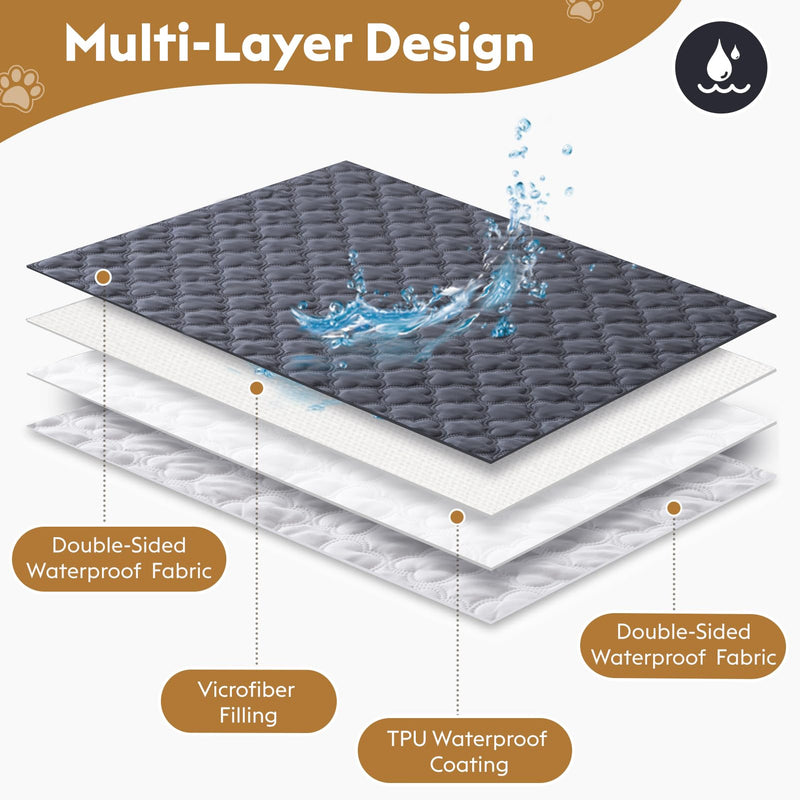 100% Double-Sided Waterproof Blanket, Couch Cover for Dogs Washable, Reversible Dog Bed Cover. (Dark＆Light Grey, 68 X 82 Inch - 1 Pack) Dark＆light Grey - PawsPlanet Australia