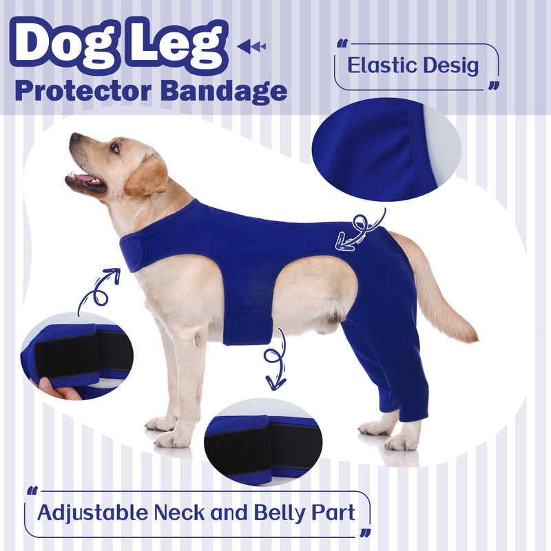 Recovery Suit For Dogs - Leg Surgery Recovery Suit, Lick Sleeve To Prevent Licking Bite, Avoids Wound Infection - XL Blue