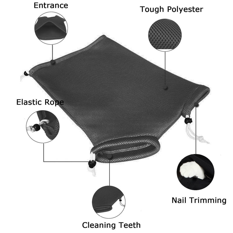 ASOCEA Cat Bathing Bag Adjustable Cat Grooming Mesh Bag Breathable Restraint Shower Bag Anti-Bite and Anti-Scratch for Bathing Nail Trimming Injecting Ears Clean Medicine Taking